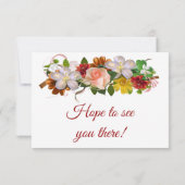 Burgundy Blush Roze Rose Goud Trouw RSVP kaart (Achterkant)