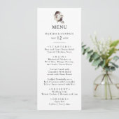Burgundy Boho Floral Mariage Diner Menu (Debout devant)