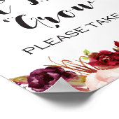 Burgundy Boho Floral Sign - Let Love Groei Poster (Hoek)