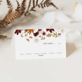 Burgundy Boho Floral Wedding Place Cards
