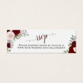 Burgundy Boho Floral Wedding RSVP Carte en ligne (Devant)