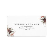 Burgundy Boho Floral Wedding RSVP Étiquettes de ad (Devant)