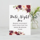 Burgundy Boho Flower Sign 5x7" Kaart (Staand voorkant)