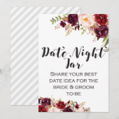 Burgundy Boho Flower Sign 5x7" Kaart (Voorkant / Achterkant)