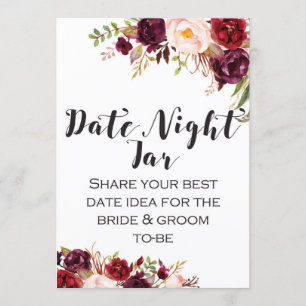 Burgundy Boho Flower Sign 5x7" Kaart