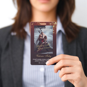 Burgundy Bokeh Romance Auteur Boekenbeurs Badge