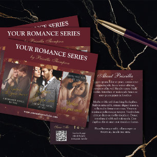 Burgundy Bokeh Romance Boekenserie Marketing Flyer