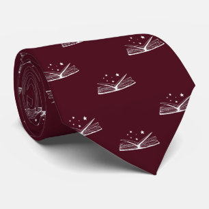 Burgundy Book Lover Novelist Work, Afstuderen Stropdas