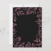 Burgundy Bordeaux Black Glitter Leafs Floral Lijst Kaart (Achterkant)