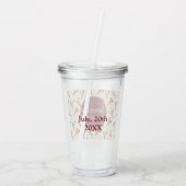 Burgundy Botanical Bridesmaid Acryl Drinkbeker (Achterkant)