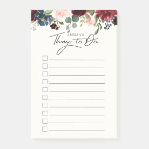 Burgundy Bouquet Aangepaste dingen om lijst te d Post-it® Notes