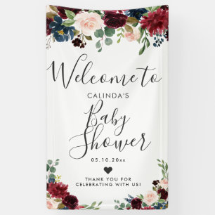 Burgundy Bouquet Baby shower Welkomstteken Spandoek
