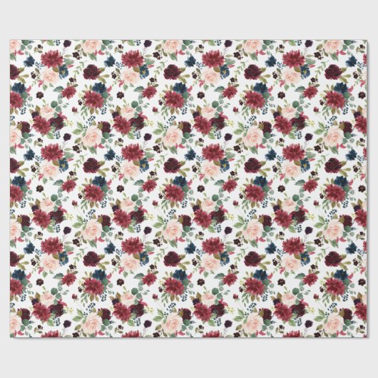 Burgundy Bouquet Cadeaupapier (Vlak)