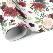 Burgundy Bouquet Cadeaupapier (Rol Hoek)