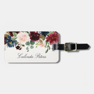Burgundy Bouquet   Gepersonaliseerd Bagagelabel