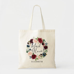 Burgundy Bouquet   Maid of Honor Tote Bag