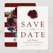 Burgundy Bouquet | Rode Floral | Save The Date (Voorkant / Achterkant)