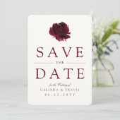 Burgundy Bouquet | Rode Floral | Save The Date (Staand voorkant)