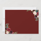 Burgundy Bouquet | Weddenschappen Kaart (Achterkant)