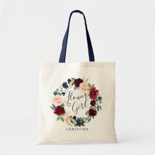 Burgundy Bouquet Wreath BLOEMENMEISJE Tote Bag