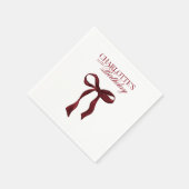 Burgundy Bow Birthday Servet (Hoek)