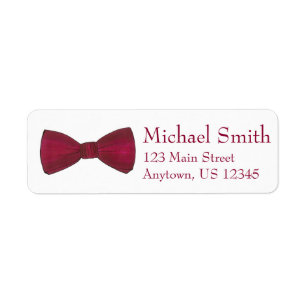 Burgundy Bow Stropdas Weddenschap Prom Formalslijt Etiket