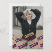 Burgundy & Bronze Graduation Carte de remerciement (Dos)