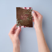 Burgundy Brown Floral Winter Fall Wedding Invite Flyer (Hand)