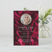 Burgundy Calligrafie Fotocering van het leven Kaart (Staand voorkant)