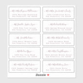 Burgundy Calligraphie Mariage Étiquette de adresse (Feuille)