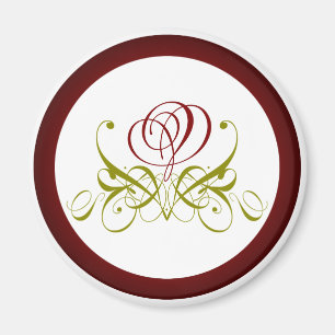 Burgundy Calligraphy Roos Magneet