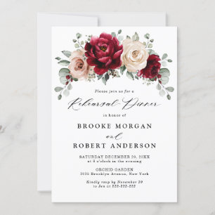 Burgundy Champagne Ivory Mauve Rehearsal Dinner Kaart