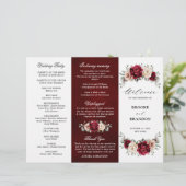 Burgundy Champagne Ivory Mauve Wedding Programme (Staand voorkant)