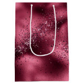 Burgundy Cherry Glitter Sparkle Medium Cadeauzakje (Achterkant)