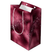 Burgundy Cherry Glitter Sparkle Medium Cadeauzakje (Achterkant Gekanteld)