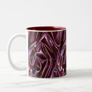 burgundy chroom tweekleurige koffiemok