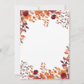 Burgundy Chute Amoureux Nuptiale Douche Invitation (Dos)