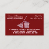 Burgundy Cleaning Service Maid Janitorial sparkle Visitekaartje (Voorkant)