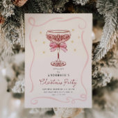 Burgundy Cocktail Christmas Party Invitation