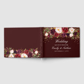 Burgundy Confetti Floral Mariage Livre d'hôtes (Complet)