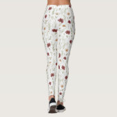 Burgundy Cream Flowers Leggings (Achterkant)
