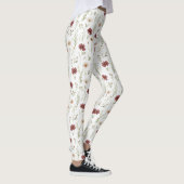 Burgundy Cream Flowers Leggings (Rechts)