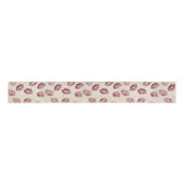 Burgundy Cream Lips Kiss Bridal Shower Grosgrain Lint (Voorkant)