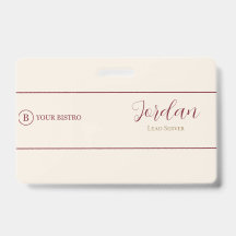 Burgundy Cream Restaurant Server Logo Personeels-I
