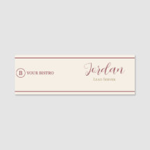 Burgundy Cream Restaurant Server Logo Werknemer