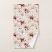 Burgundy Crème Lavande Fête des mariées florale (Serviette à main)