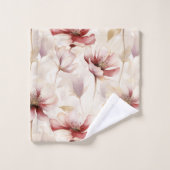 Burgundy Crème Lavande Fleur Mariage (Gant de toilette)