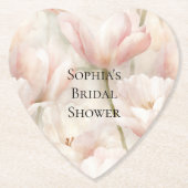 Burgundy Crème Lavendel Bloemrijke Bruiloftsborrel Kartonnen Onderzetters (Voorkant)