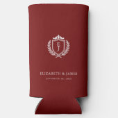 Burgundy Crest Wedding Custom Initials (Achterkant)