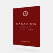 Burgundy Crest Wedding Custom Initials (Angle)